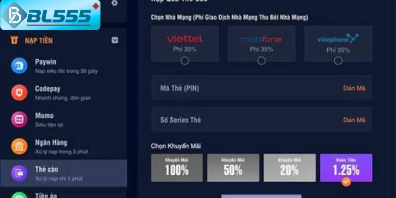 Nạp tiền dễ dàng chơi casino siêu đỉnh